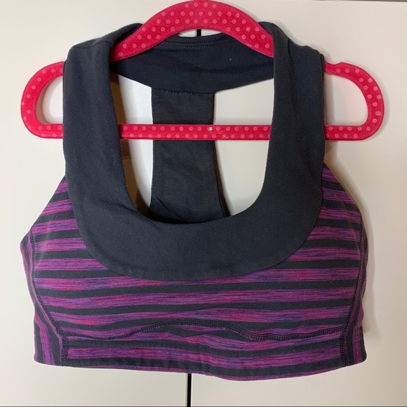 Lululemon Racer Back Striped Sports Bra - Picture 1 of 12